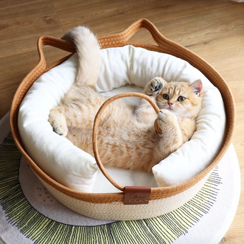 Handwoven comfy bed for cats or dogs