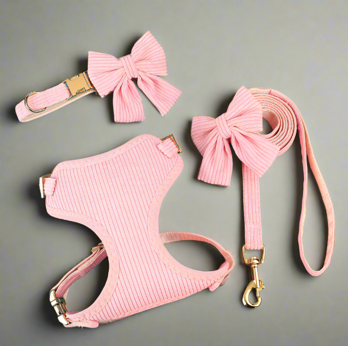 Pink-dog-harness-set